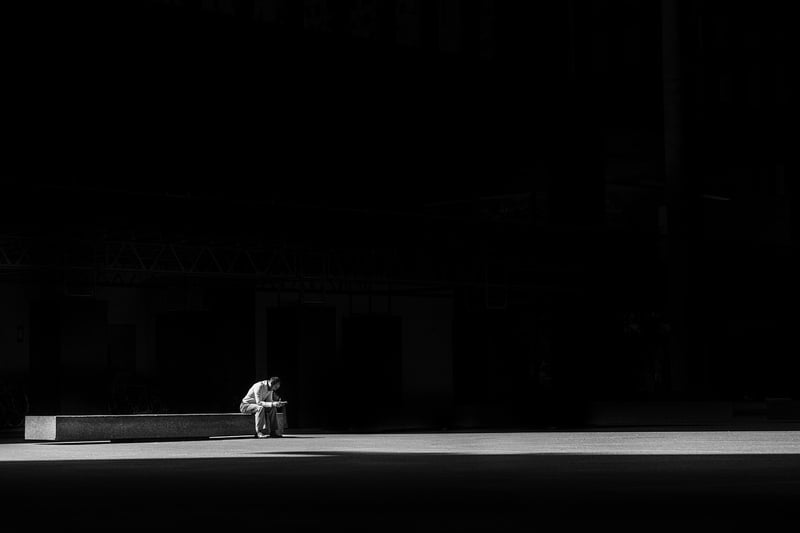 Alone person on a journey
